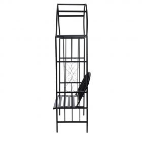 Pergola de trandafiri pentru gradina cu bancheta