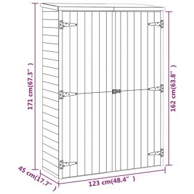 Magazie de unelte de gradina 123x45x171cm lemn masiv pin tratat