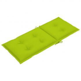 Scaune gradina cu perne verde aprins, 2 buc., lemn masiv tec