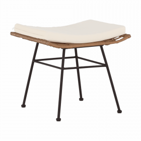 Set de gradina din 5 piese din ratan, banda neagra / naturala / bej / alb-negru, VASAL