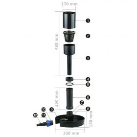 Skimmer vertical pentru suprafata apei iazului