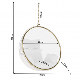 Scaun suspendat, transparent/ auriu/ gri, BUBBLE TIP 1