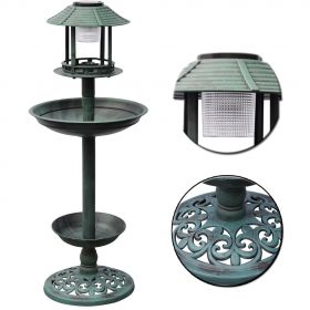 Fantana/hranitor pentru pasari cu lumina solara
