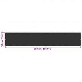 Prelata pentru balcon din HDPE 75 x 400 cm antracit