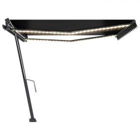 Copertina retractabila manual cu LED albastru si alb 300x250 cm