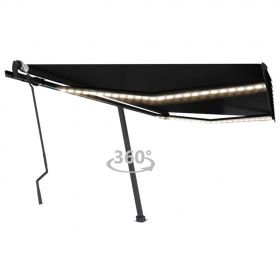 Copertina retractabila manual cu LED albastru si alb 300x250 cm