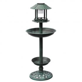Fantana/hranitor pentru pasari cu lumina solara