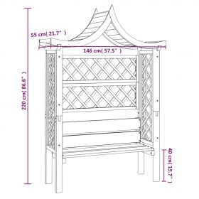 Pergola de gradina cu acoperis si banca