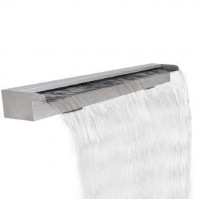 Fantana de piscina dreptunghiulara cu cascada 30 cm otel inoxidabil