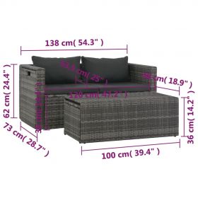 Set mobilier de gradina cu perne