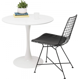 Masa dining, runda, alb mat, diametru 80 cm, REVENTON