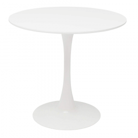 Masa dining, runda, alb mat, diametru 80 cm, REVENTON