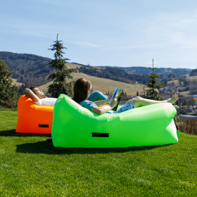 Geanta scaun gonflabila / geanta lenesa, verde, LEBAG