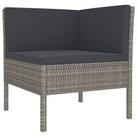 Set mobilier relaxare gradina cu perne 3 piese maro poliratan
