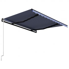 Copertina retractabila automat, albastru/alb/negru, 350 x 250 cm