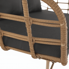 Set de gradina din 4 piese din ratan, natural / gri, TAJRO