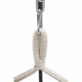 Scaun suspendabil, bumbac / lemn, alb, VINTO 2 NEW