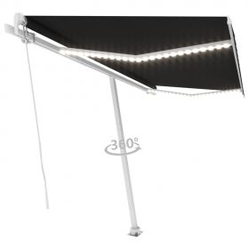 Copertina retractabila manual cu LED albastru si alb 300x250 cm