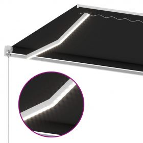 Copertina retractabila manual cu LED albastru si alb 300x250 cm