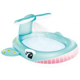 Intex Piscina in forma de balena, cu pulverizare, 201 x 196 x 91 cm
