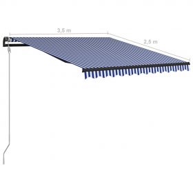 Copertina retractabila cu senzor vant/LED, albastru/alb, model 1