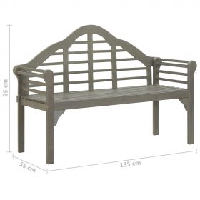 Bancheta regala gradina cu perna 135 cm gri lemn masiv acacia