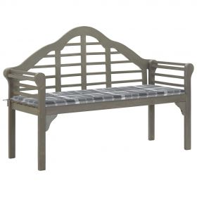 Bancheta regala gradina cu perna 135 cm gri lemn masiv acacia