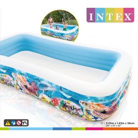 Intex Piscina Center Family Pool, 305x183x56 cm, design marin