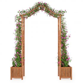 Arcada de gradina cu jardiniera 180x40x218 cm lemn masiv acacia