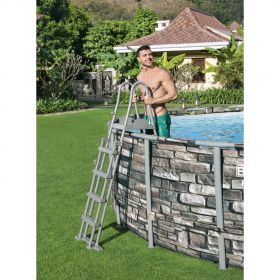 Bestway Scara de siguranta piscina cu 4 trepte Flowclear, 132 cm
