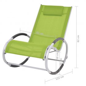 Scaun balansoar de exterior, verde, textilena