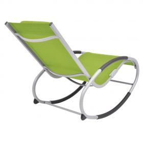 Scaun balansoar de exterior, verde, textilena
