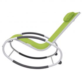 Scaun balansoar de exterior, verde, textilena