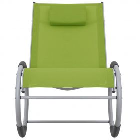 Scaun balansoar de exterior, verde, textilena