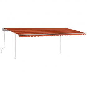 Copertina retractabila manual cu LED, portocaliu/maro, 600 x 300 cm