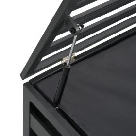 Lada de depozitare gradina, antracit, 150 x 100 x 100 cm, aluminiu
