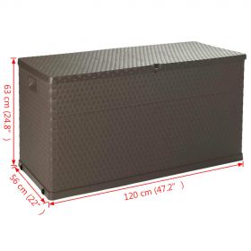 Cutie de depozitare pentru gradina maro 120x56x63 cm PP ratan