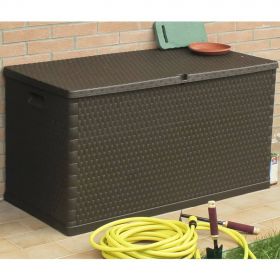 Cutie de depozitare pentru gradina maro 120x56x63 cm PP ratan
