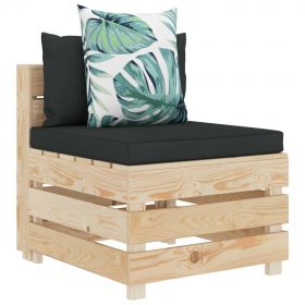 Canapea gradina din paleti cu 3 locuri, perne inflorate, lemn , multicolor