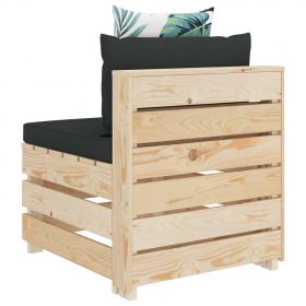 Canapea gradina din paleti cu 3 locuri, perne inflorate, lemn , multicolor
