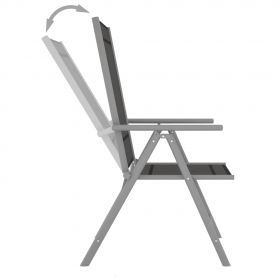 Scaune de gradina pliante, 8 buc., textilena, negru