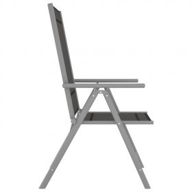 Scaune de gradina pliante, 8 buc., textilena, negru