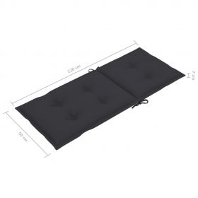 Scaun gradina cu perne, lemn masiv tec