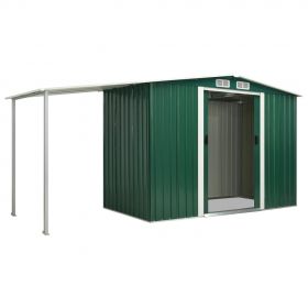 Sopron de gradina cu usi glisante, 386 x 131 x 178 cm, otel