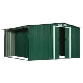 Sopron de gradina cu usi glisante, 329,5 x 312 x 178 cm, otel
