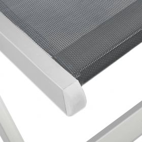 Scaune pliante de plaja, 2 buc., gri, aluminiu si textilena