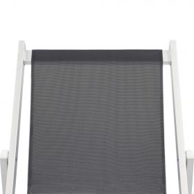Scaune pliante de plaja, 2 buc., gri, aluminiu si textilena