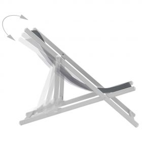 Scaune pliante de plaja, 2 buc., gri, aluminiu si textilena