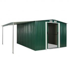 Sopron de gradina cu usi glisante, 386 x 312 x 178 cm, otel