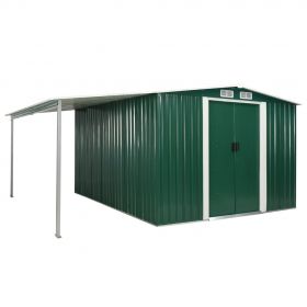 Sopron de gradina cu usi glisante, 386 x 312 x 178 cm, otel